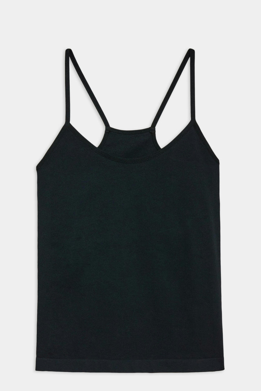 Loren Seamless Waist Length Tank - Black