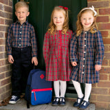 Tartan Button-Front Dress
