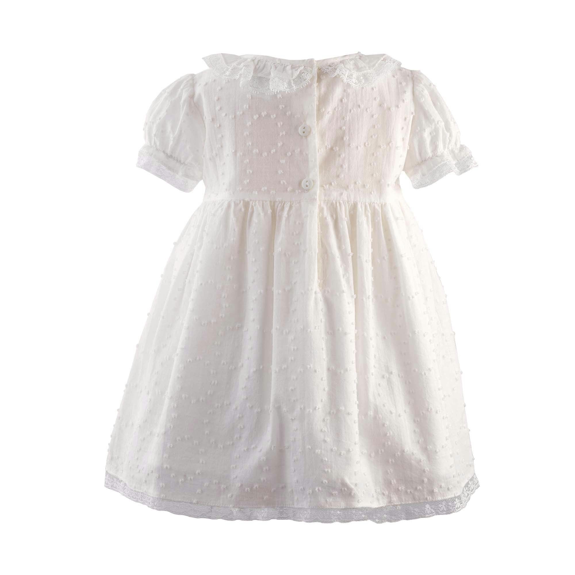 Swiss Dot Hand-Smocked Dress And Bloomers