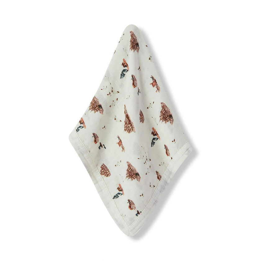 Sandcastle Mini Lovey Two-Layer Muslin Security Blanket