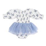 Belle Rosette Dot - Long Sleeve Smocked Bubble with Tutu