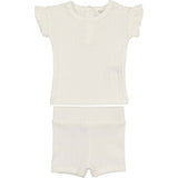 Ruffle Ladder Stripe Short Set