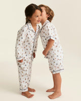 Kid's Twill Pajama Short Set in Teddy Goes To School