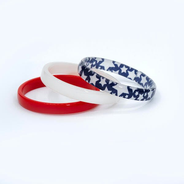 Stars Print Blue Red Bangles