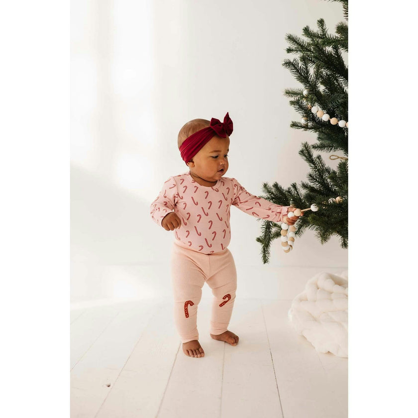 Baby Girl Patch Ribbed Leggings