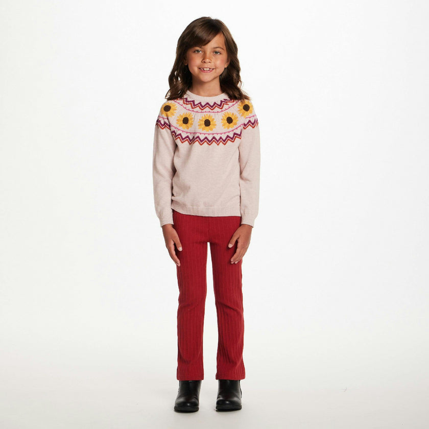 Kids Fair Isle Sweater W/Flare Legging Set