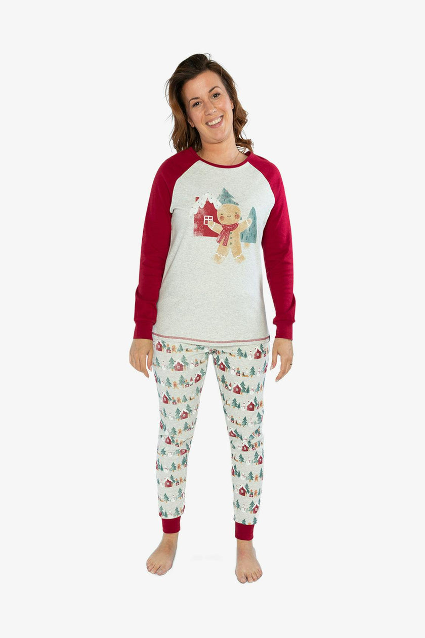 Women Two Piece Christmas Pajama Set Holiday Print