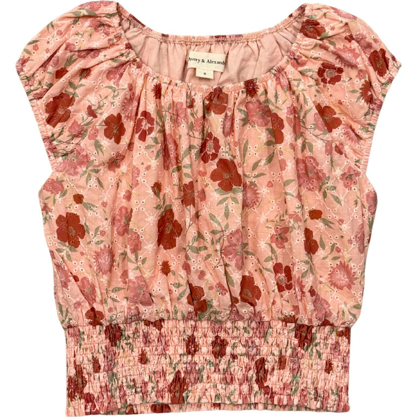 Eyelet Peasant Top
