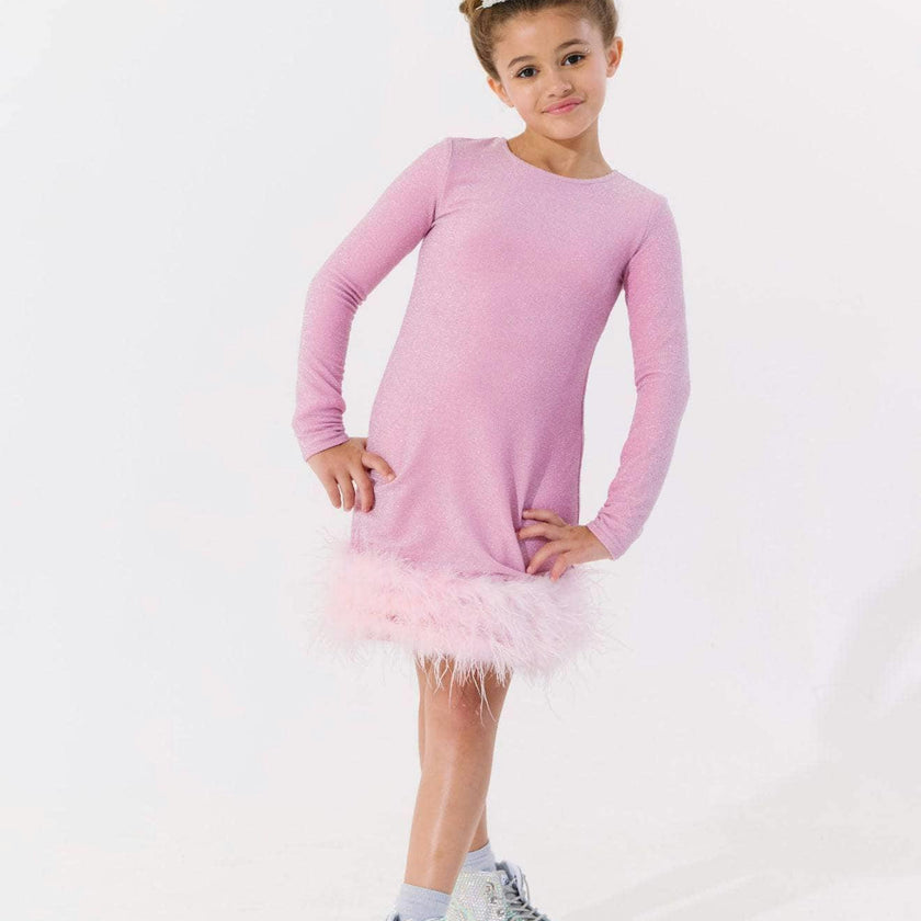 Pink Shimmer Feather Dress
