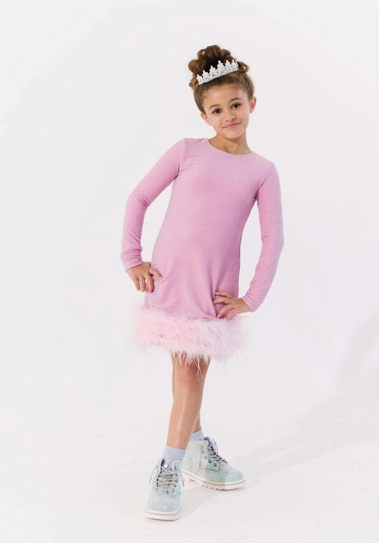 Pink Shimmer Feather Dress