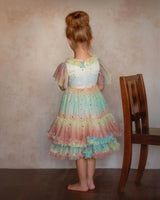 Pastel Stardust Layered Tulle Birthday Dress for Girls