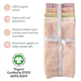 RILEY 5-Pack Crinkle Muslin Burp Cloths
