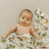 Stretch Knit Swaddle Blanket - Dino Pals