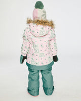 Two Piece Discover Snowsuit White With Retro Pink Print