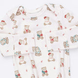 Christmas Teddy Bears Pink - Knotted Gown and Knotted Headband