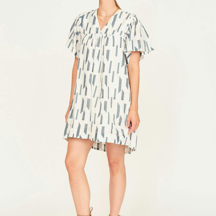 Belem Dress in White Rainfall