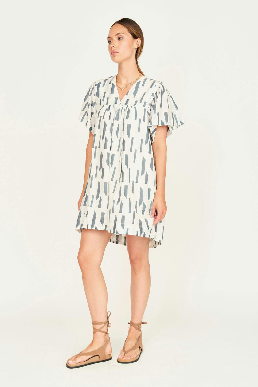Belem Dress in White Rainfall