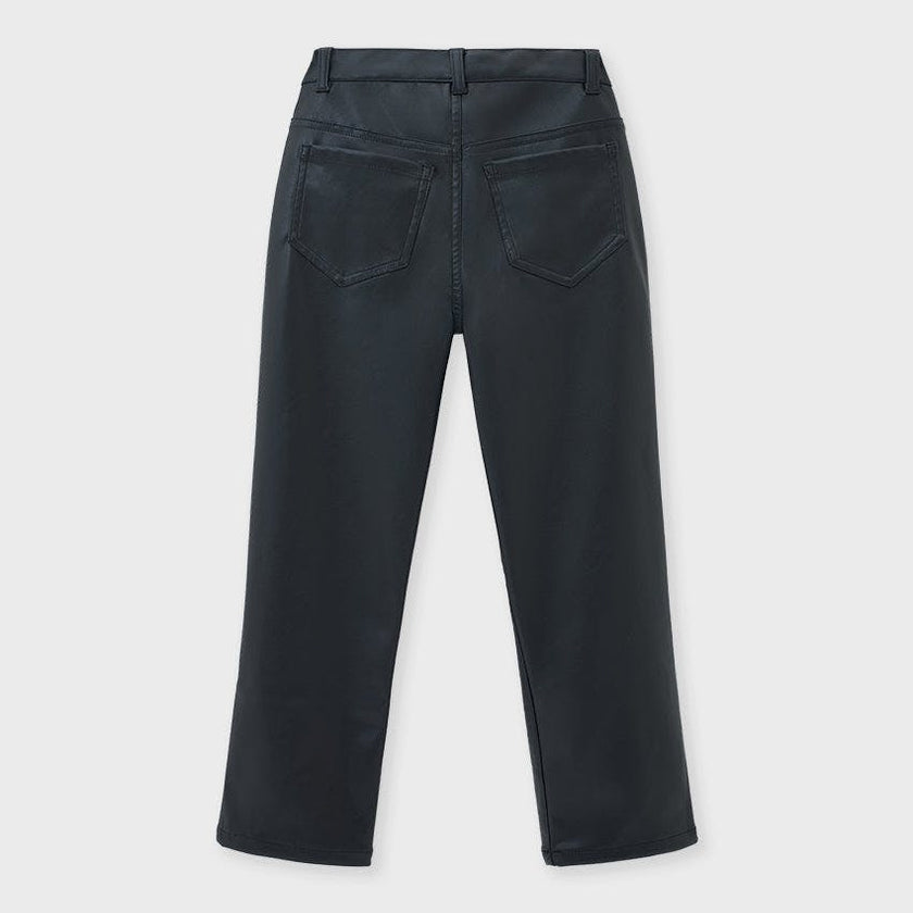 Faux Leather Straight Leg Pant