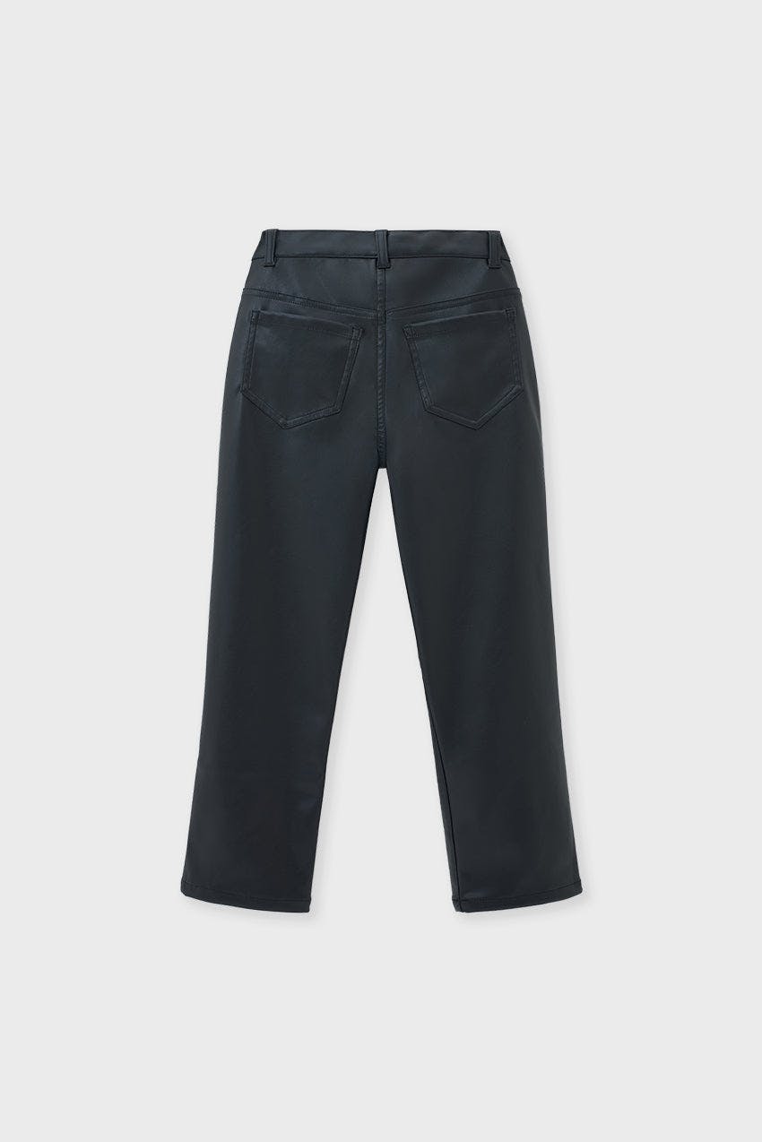 Faux Leather Straight Leg Pant