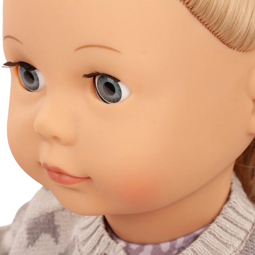 Gotz Jessica “Grey Cats” Precious Day Doll – 18" Standing Girl with Sleeping Eyes