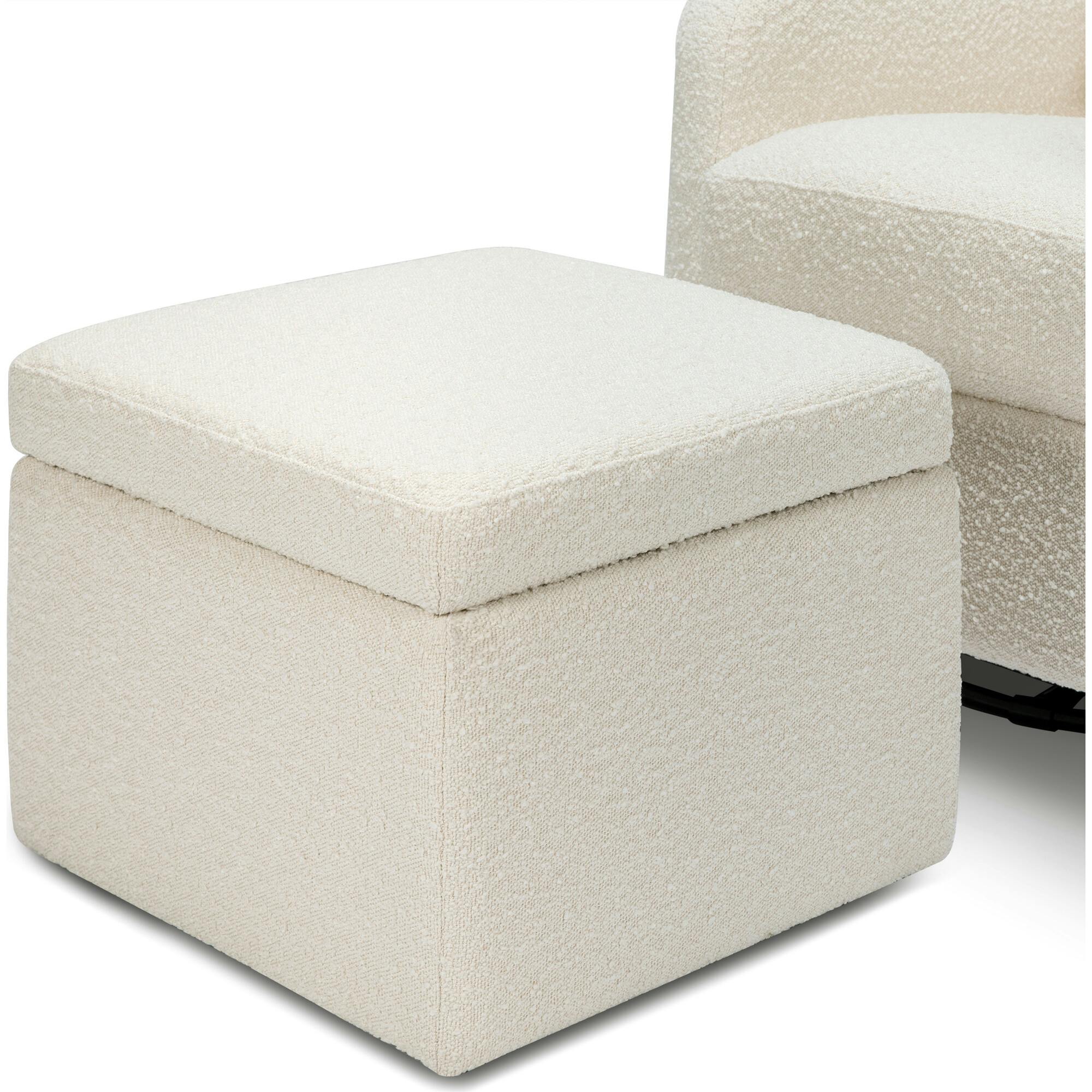 Adrian Swivel Glider with Storage Ottoman