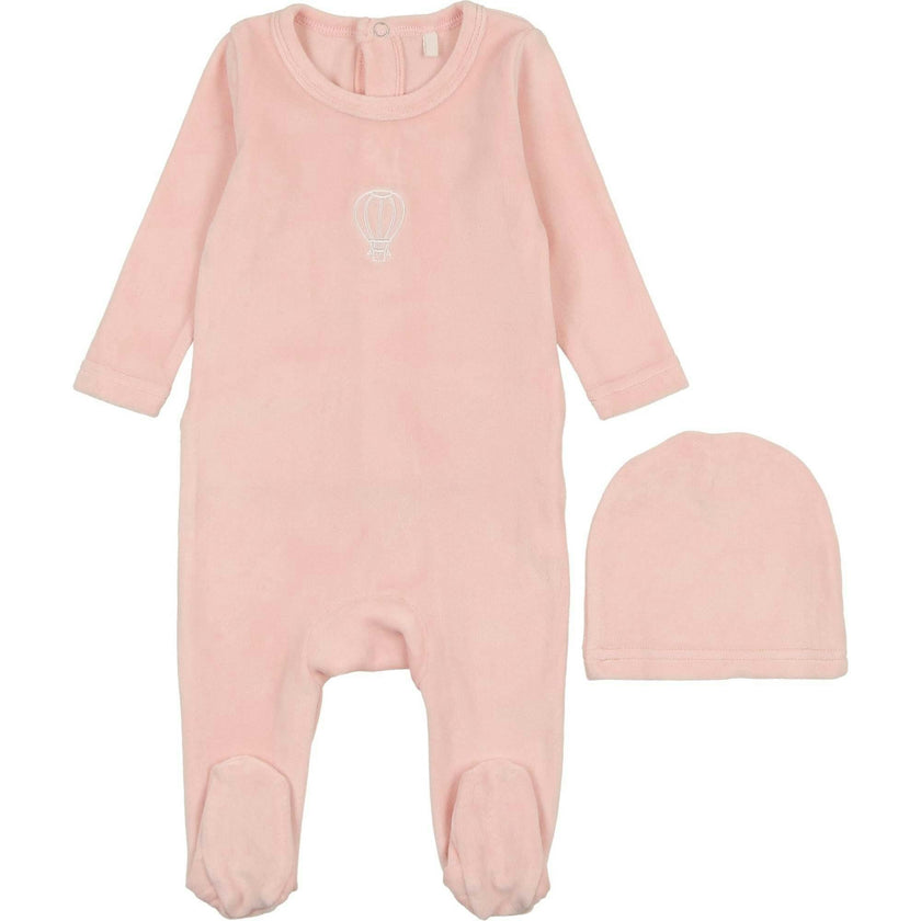 Velour Embroidered Footie