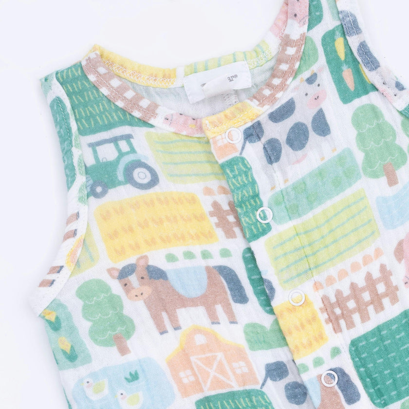 Patchwork Farm - Sleeveless Shortie Romper