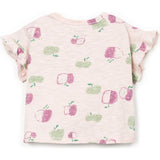 Apple Print Flutter Sleeve T-Shirt