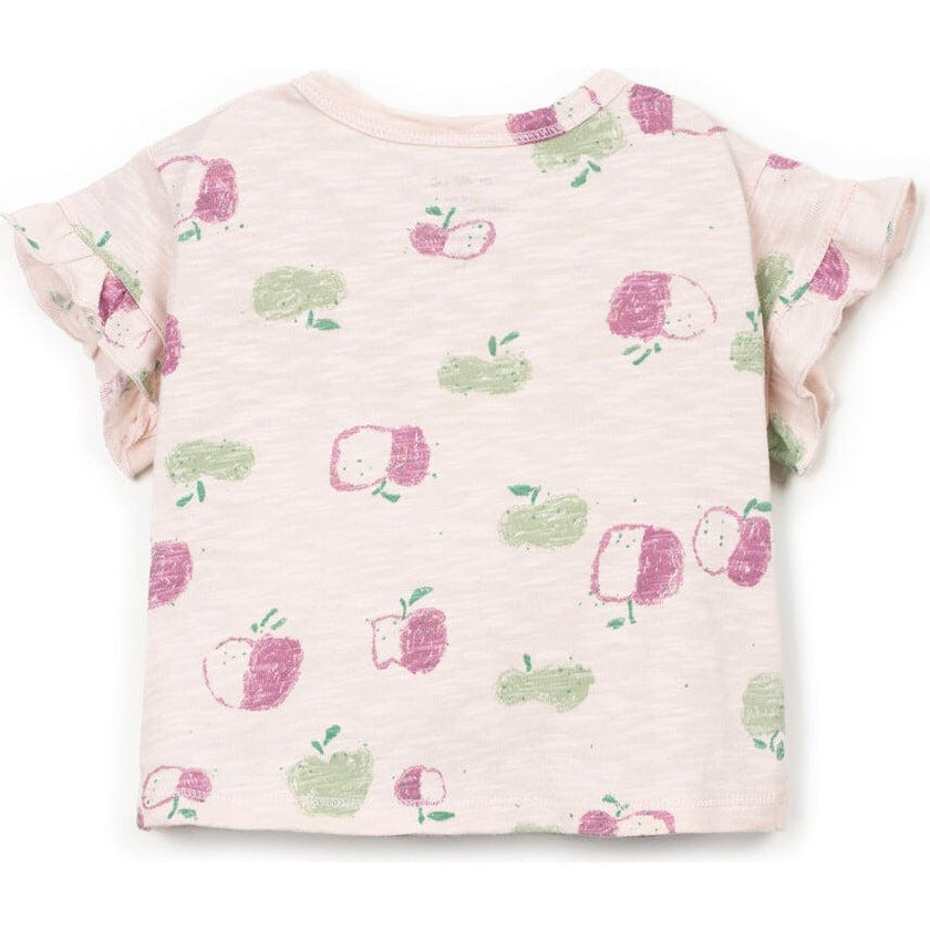 Apple Print Flutter Sleeve T-Shirt