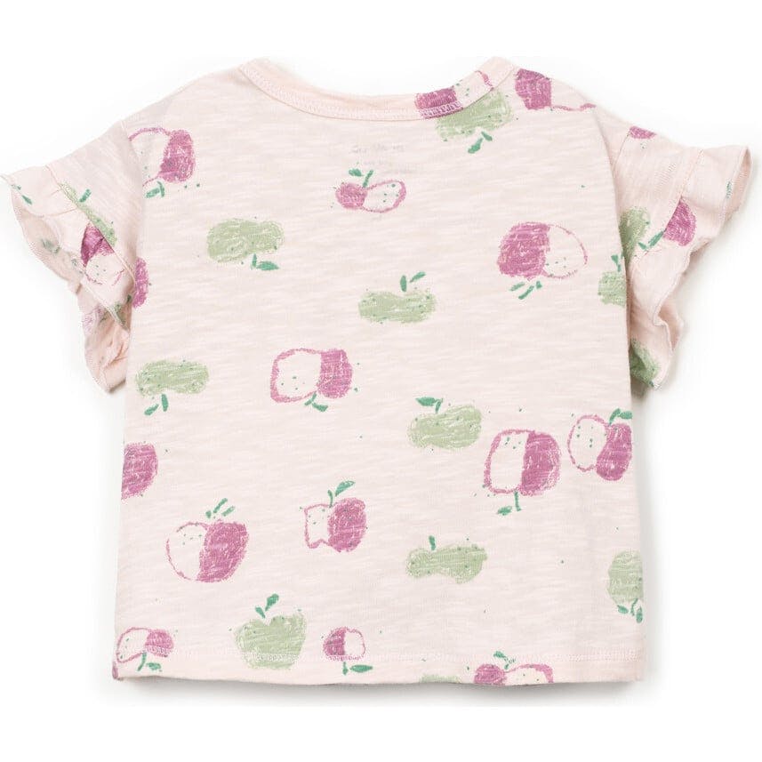 Apple Print Flutter Sleeve T-Shirt