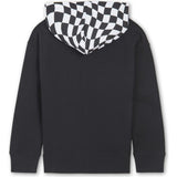 Checker Zip Hoodie Sweatshirt, Black