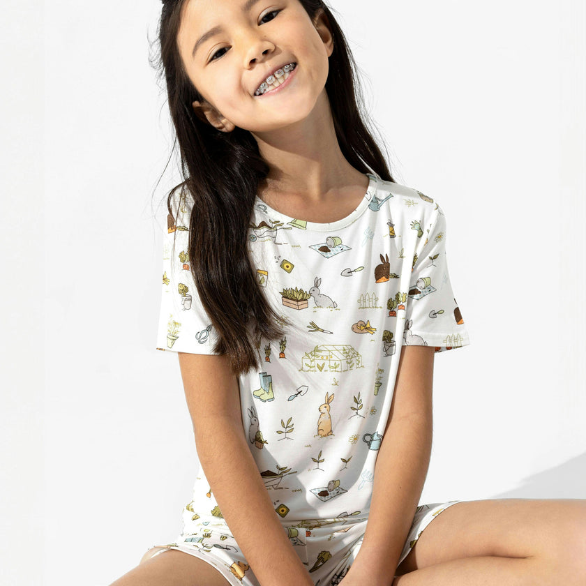 Bunny Garden Bamboo Kids Pajama Short Set