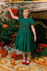 PERLA GREEN SMOCKED DRESS