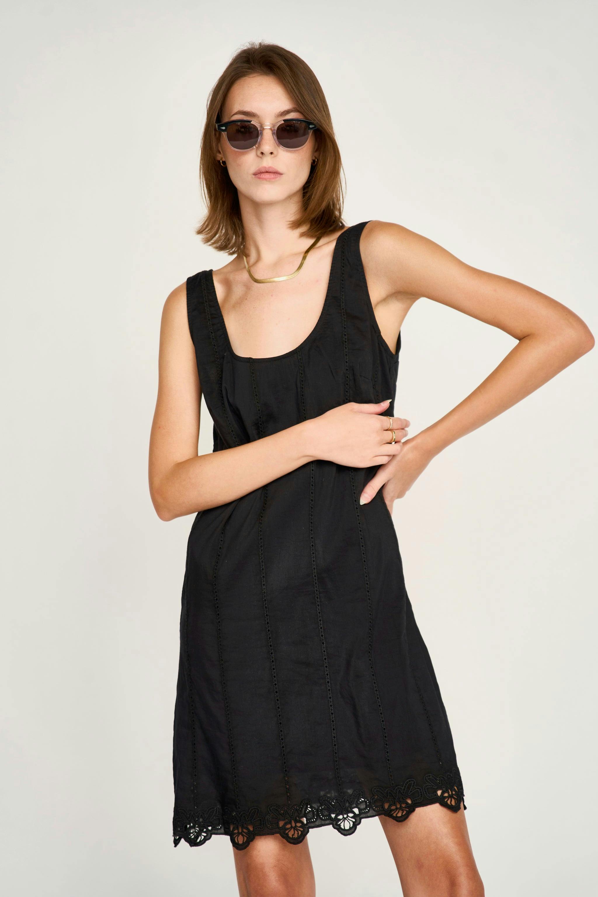 Nador Dress in Black Lotus Eyelet