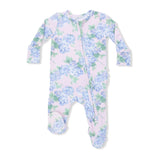 Hydrangeas - 2 Way Ruffle Back Zipper Footie