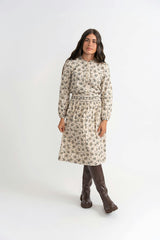 Flower Print Lace Skirt Set Cream