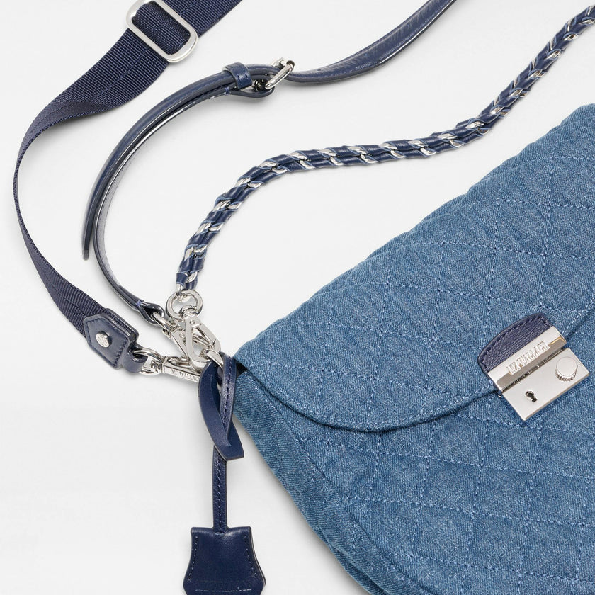 True Blue Denim Crosby Lock Saddle Crossbody
