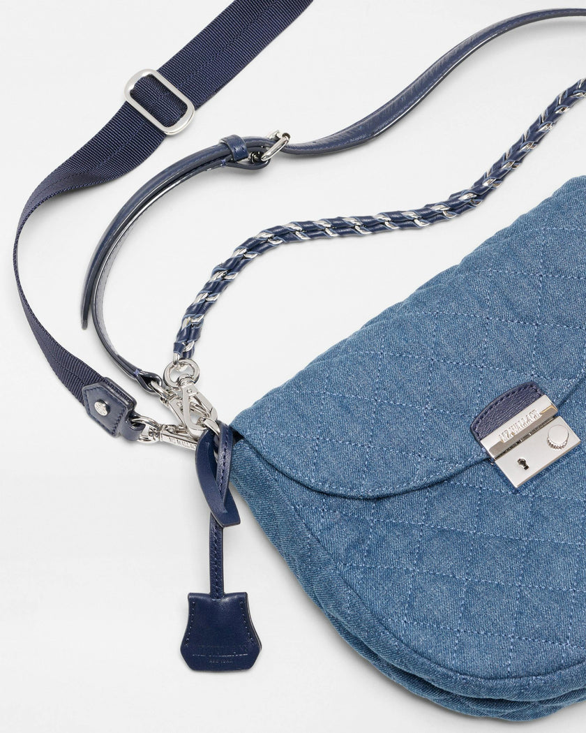 True Blue Denim Crosby Lock Saddle Crossbody