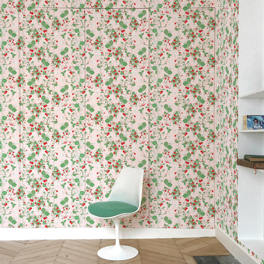 Wallpaper STRAWBERRY FIELDS FOREVER color Rose