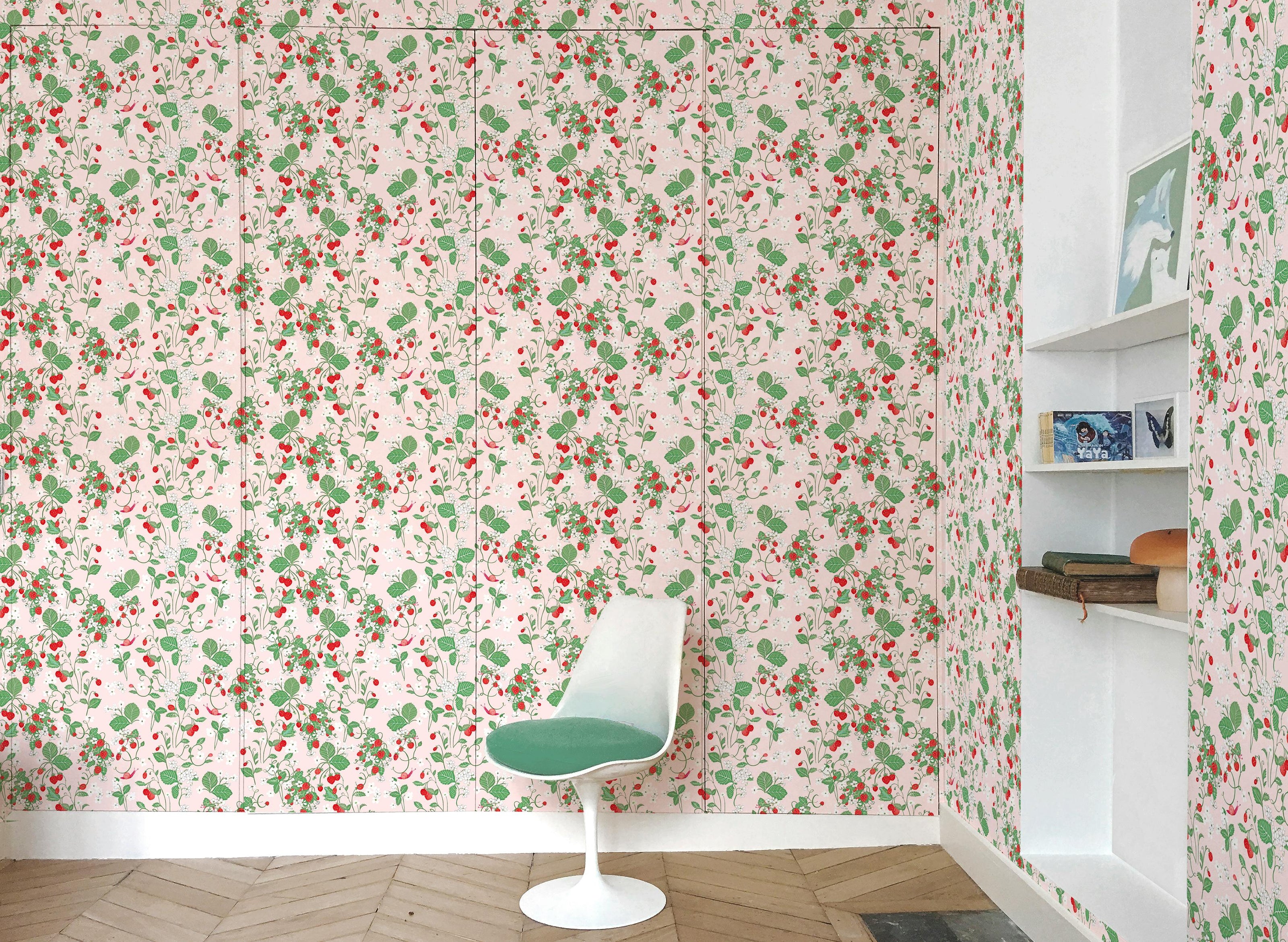 Wallpaper STRAWBERRY FIELDS FOREVER color Rose