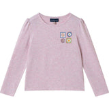 Girls Speckled Long Sleeve Tee| Pink Flowers
