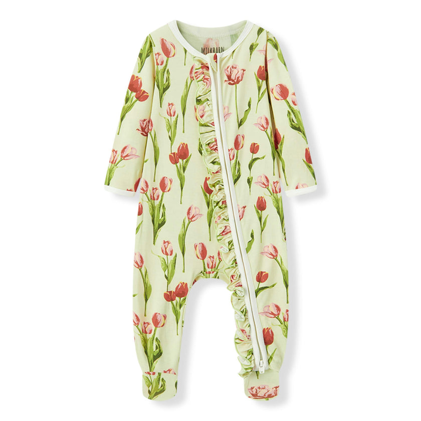 Tulip Luxe Stretch Ruffle Footed Romper