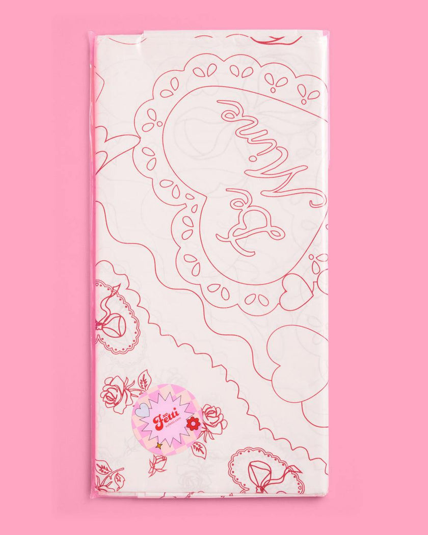 Be Mine Coloring Tablecloth - paper tablecloth