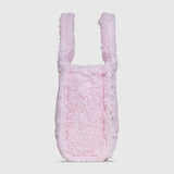 Sherpa Tote Bag – Cozy, Colorful & Convertible with Matching Coin Purse, Strawberries + Daisies