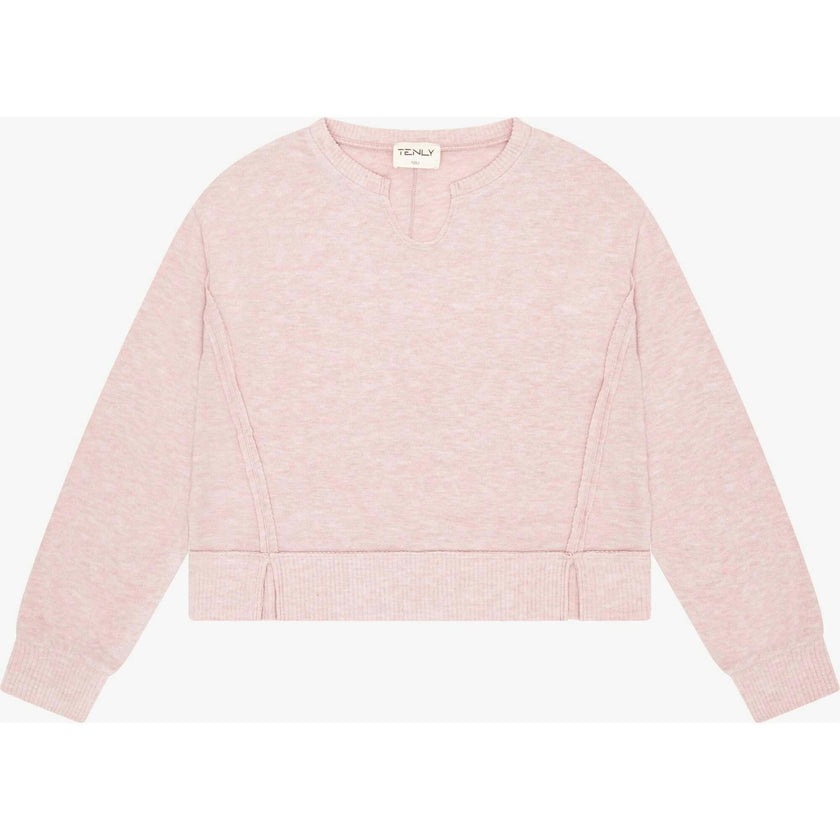 Tenly Hacci Jersey Cropped Split Neck Tunic