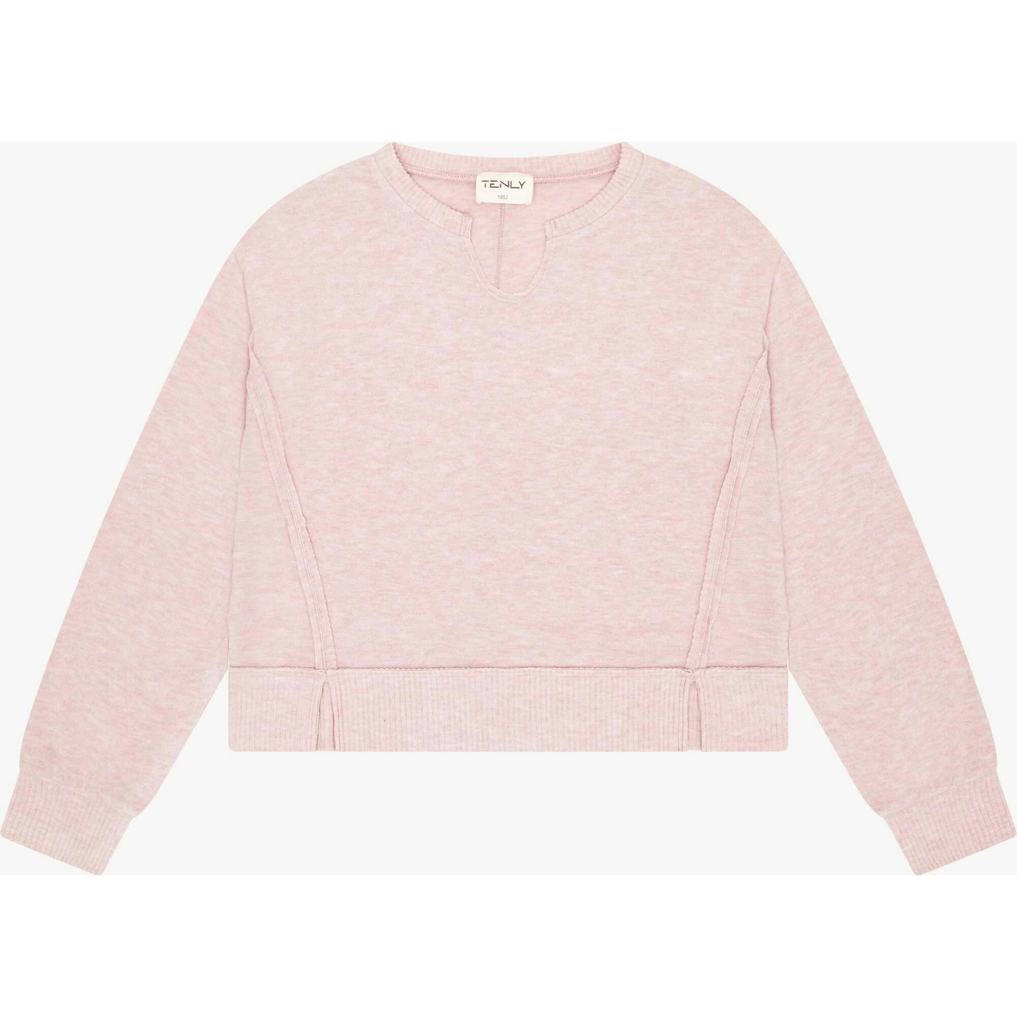 Tenly Hacci Jersey Cropped Split Neck Tunic