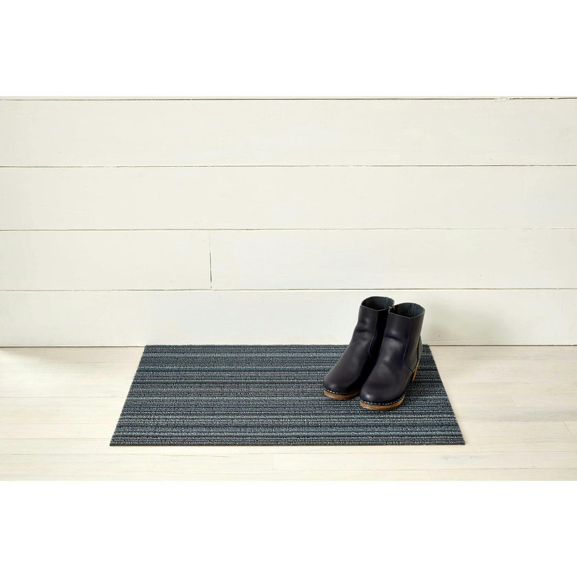 Skinny Stripe Shag Floor Mat, Blue