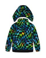 Two Piece Play Snowsuit Green Yellow And Blue Checkerboard With Black Pants