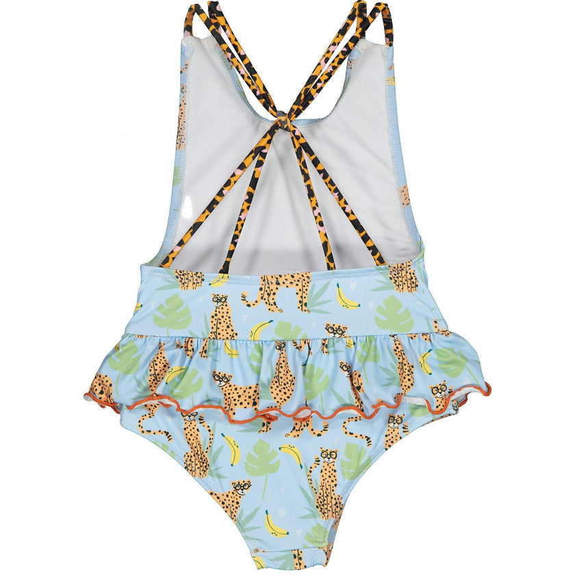 Mr. Leopard Pattern And Dots Swimsuit, Multi