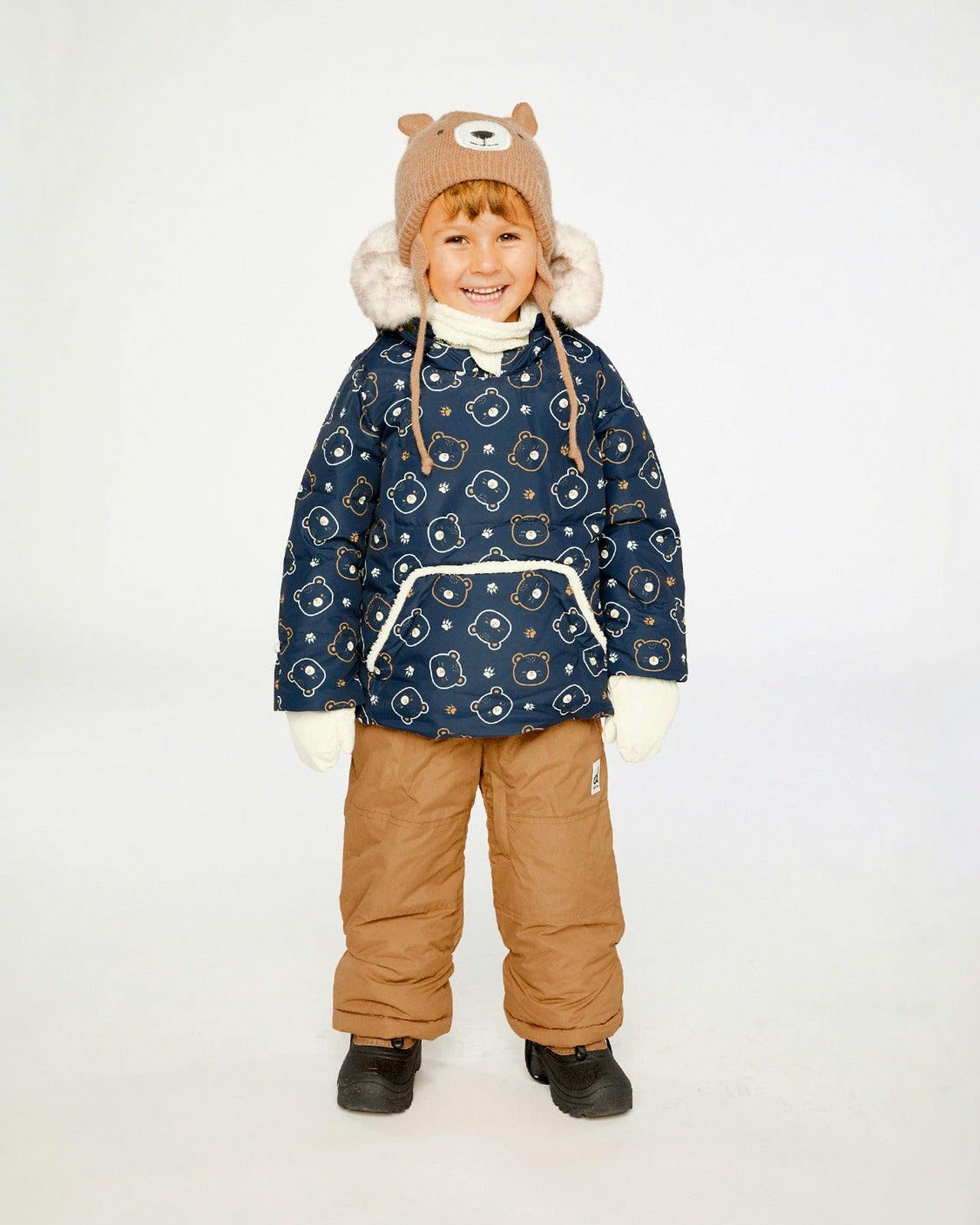 Baby Two Piece Snowsuit Blue Printed Teddy Bears